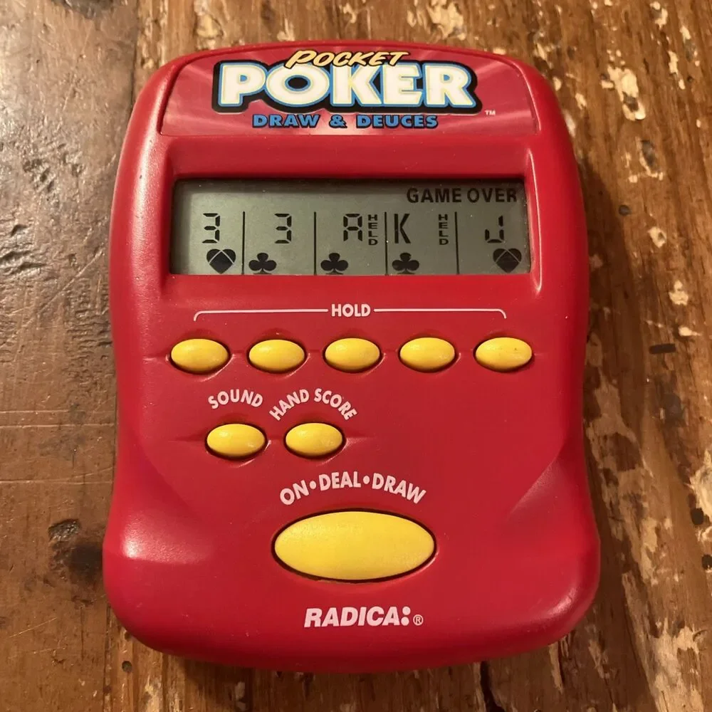Radica Pocket Poker Draw and Deuces 1997 Electronic Handheld Game Works Tested